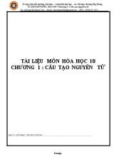 Chuyên đề 1 Cấu tạo nguyên tử - Môn hóa học 10